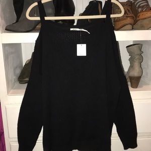 NWT - Kimchi Blue black, cold shoulder sweater
